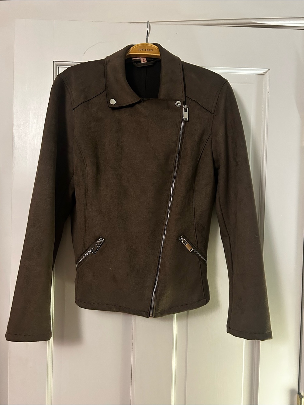 Philosophy Women's Dark Brown Asymmetrical Moto Jacket